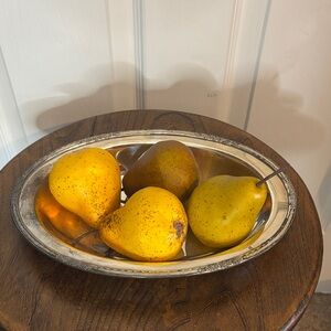 Silver Oval Fruit Bowl